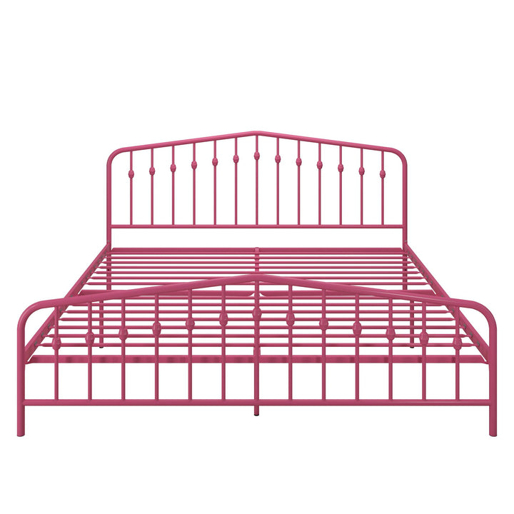 Bushwick Metal Platform Bed - Hot Pink - King