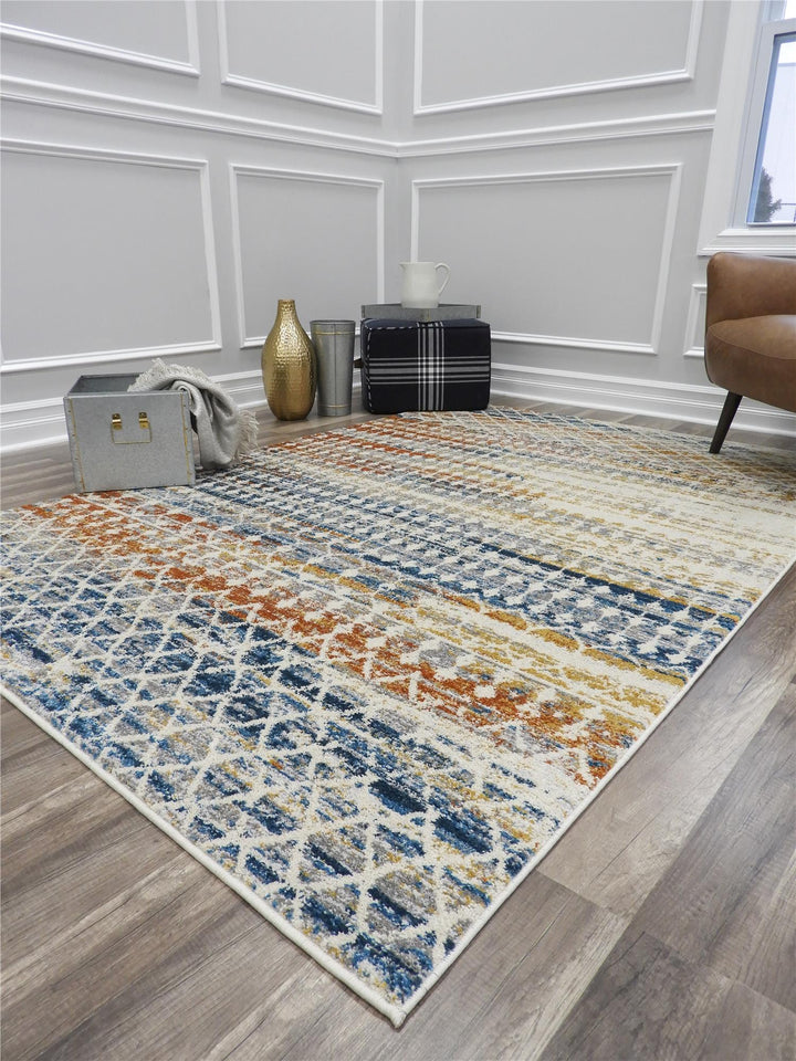 Tribal harvest patterns in ivory shade -  Ivory  -  5'0"x7'0"