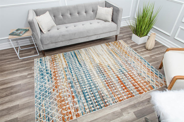 Abstract design rug in vintage ivory -  Ivory  -  5'0"x7'0"