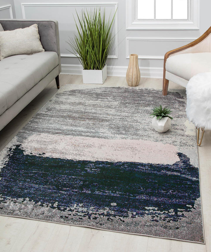 Melyna modern rug in silver shades -  Silver  -  8'0"x10'0"