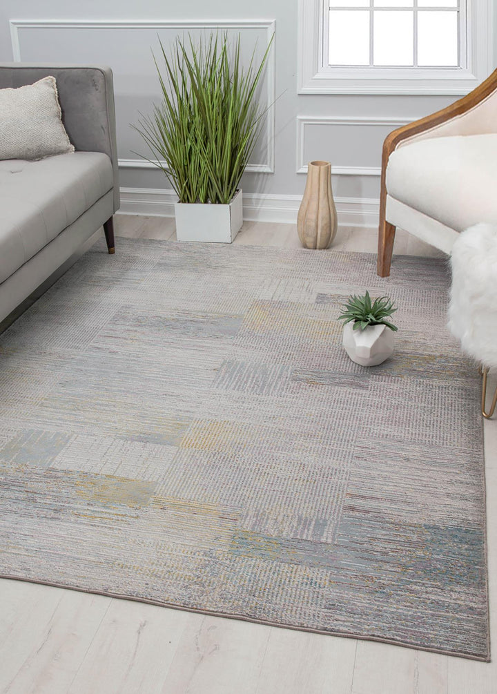 Melyna modern rug with artistic patterns -  Gray  -  8'0"x10'0"
