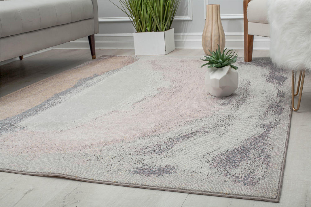 Contemporary brush stroke rug for artistic homes -  Gray  -  8'0"x10'0"