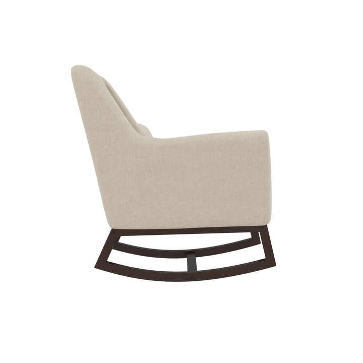 Little Seeds Sophie Mid-Century Rocker, Ivory Linen - Ivory