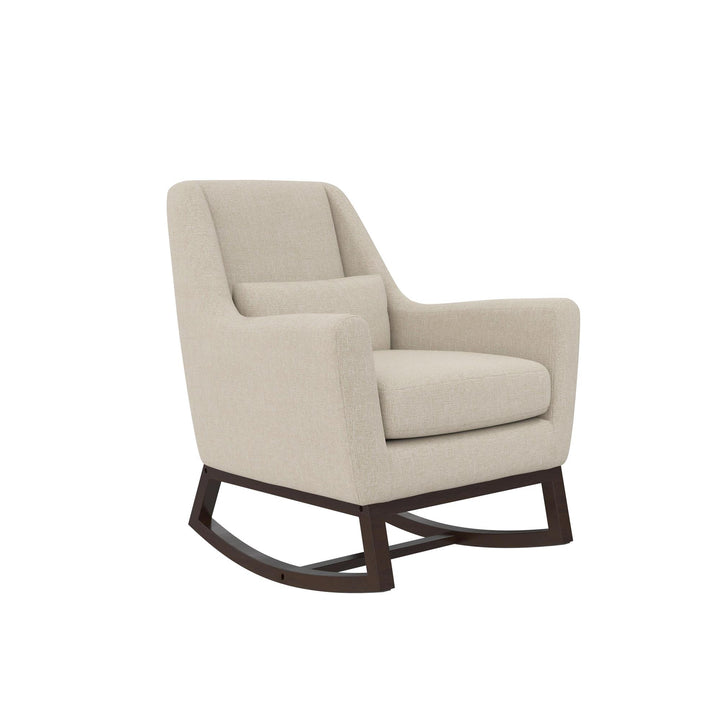 Little Seeds Sophie Mid-Century Rocker, Ivory Linen - Ivory