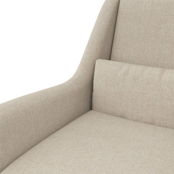 Little Seeds Sophie Mid-Century Rocker, Ivory Linen - Ivory