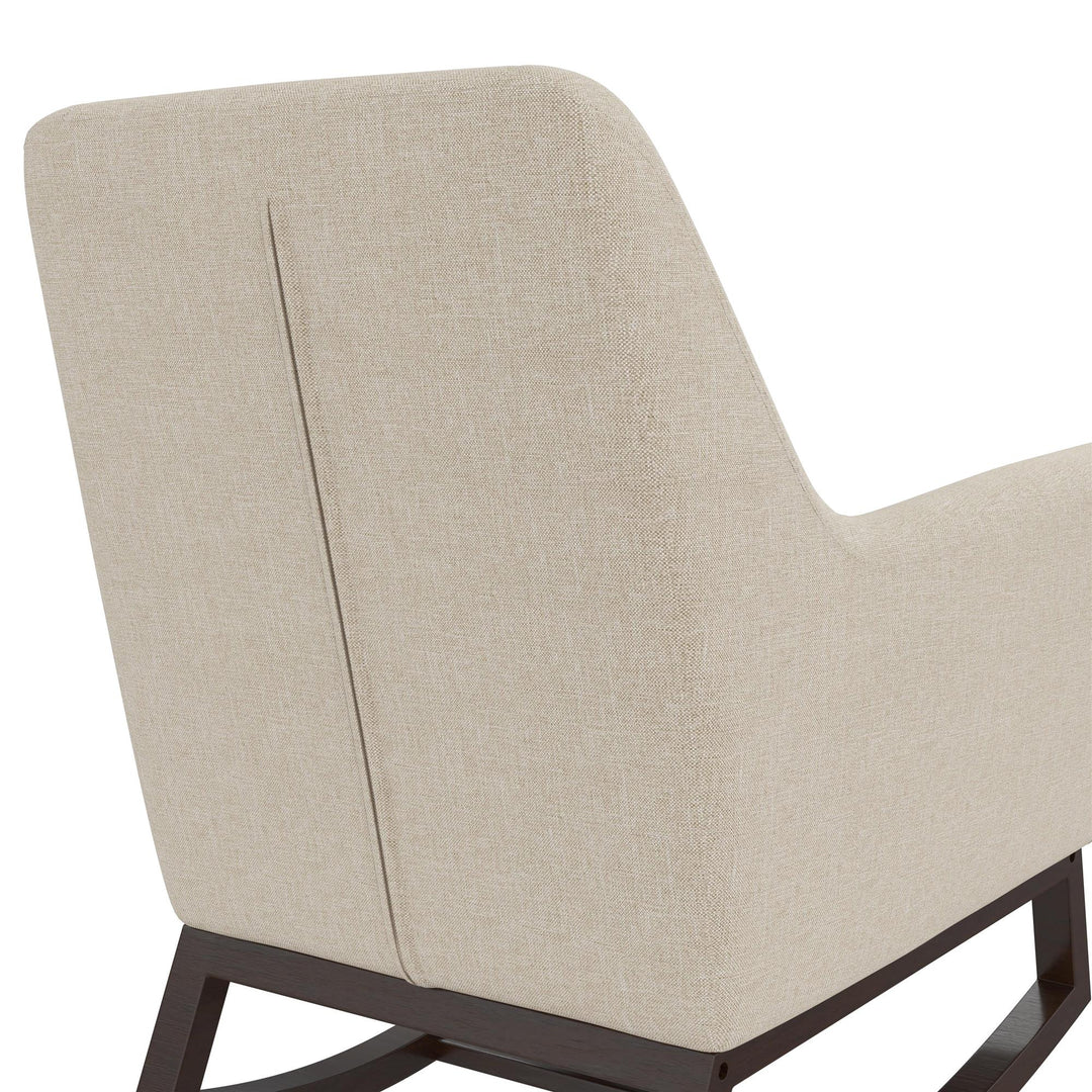 Little Seeds Sophie Mid-Century Rocker, Ivory Linen - Ivory