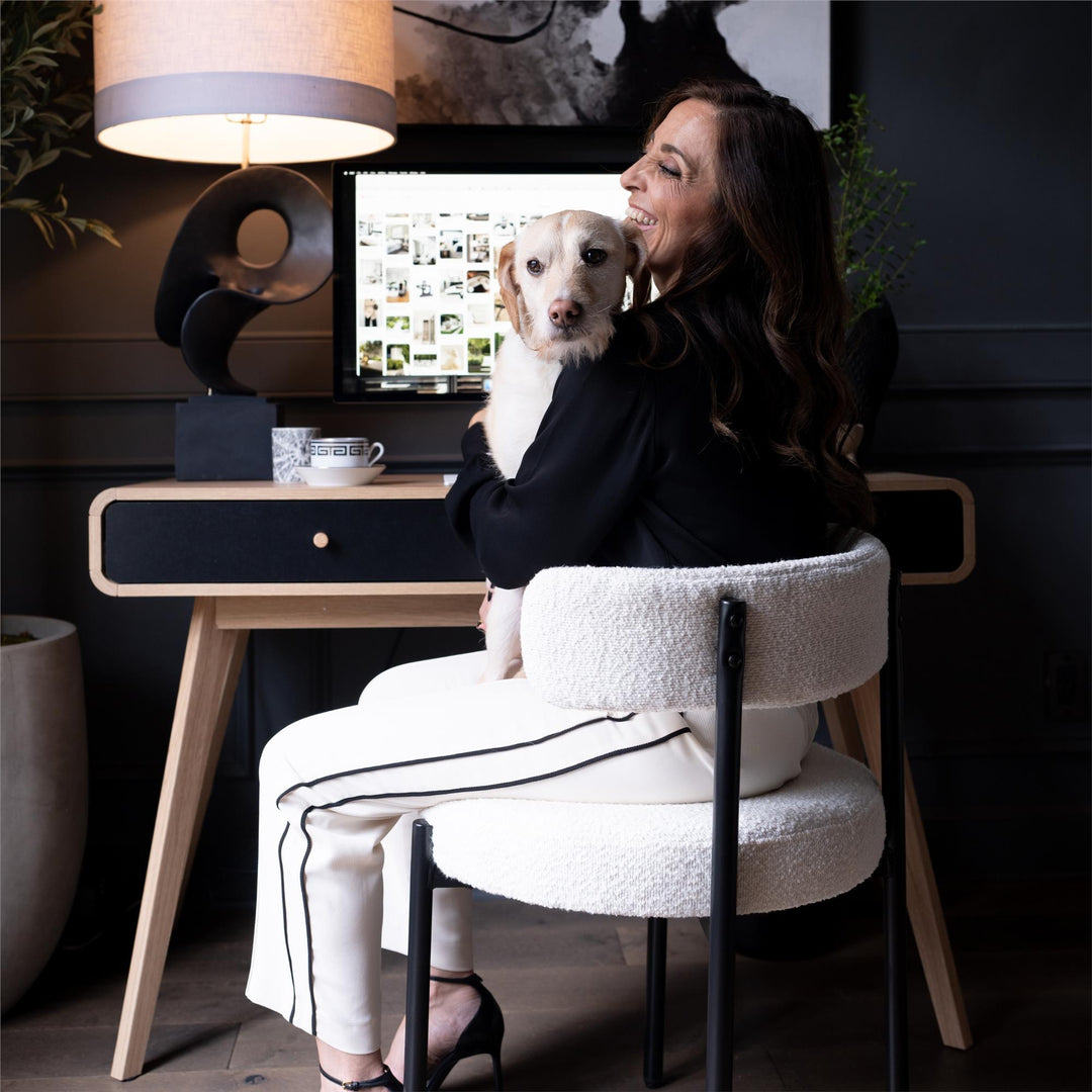 Leva Scandinavian Style Desk with 2 Drawers - Light Oak