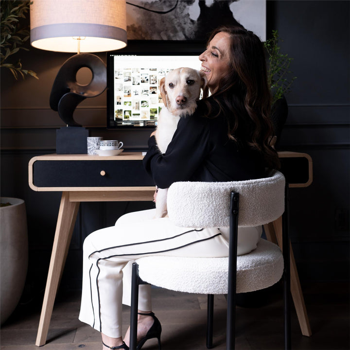 Leva Scandinavian Style Desk with 2 Drawers - Light Oak