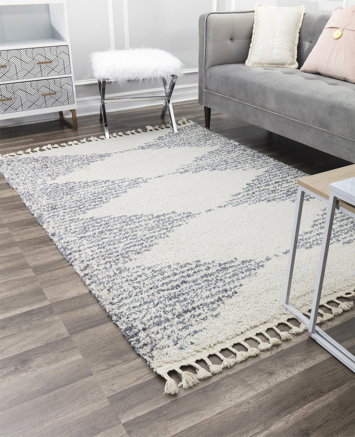 Moon Heath Moroccan patterned rug -  White  -  8'0"x10'0"