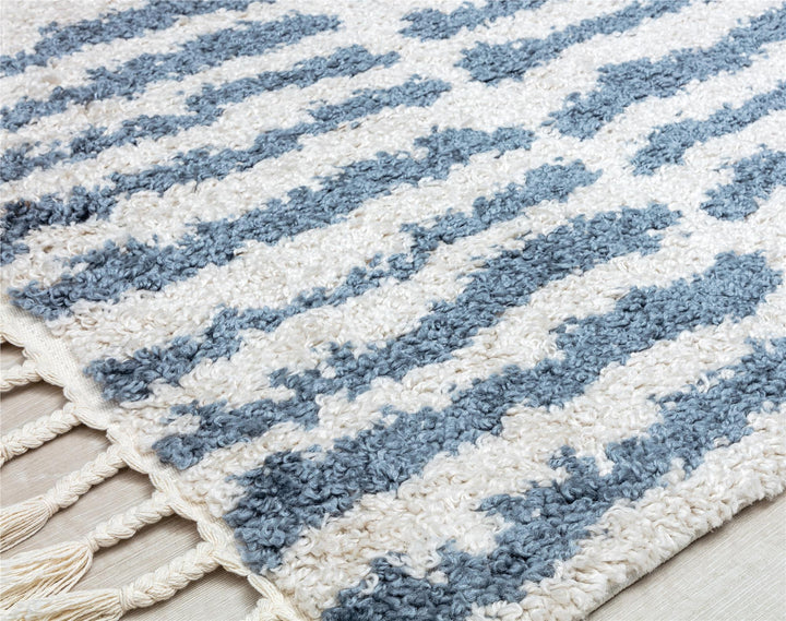 Geometric meets stripe in modern white rug -  White  -  8'0"x10'0"