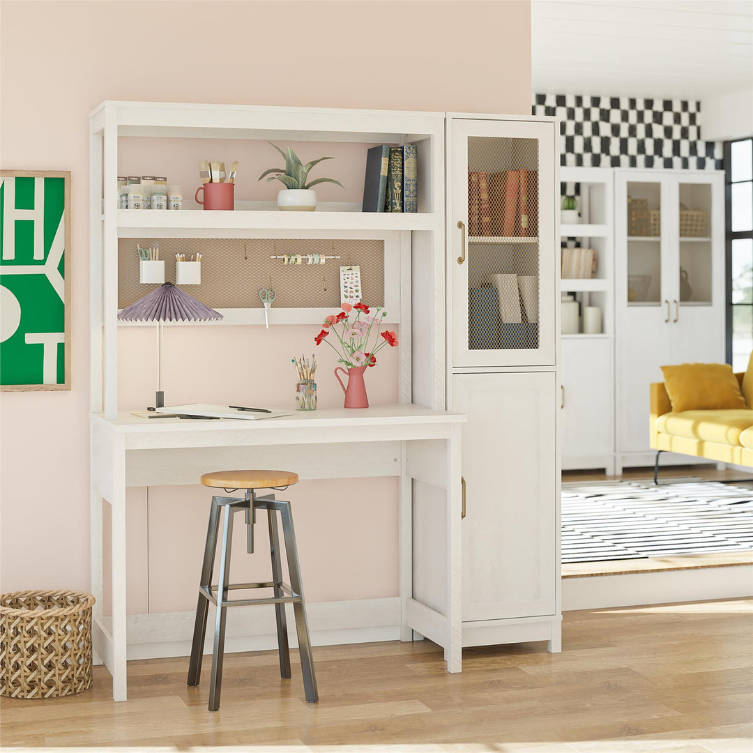 Tess 2 Door Storage Cabinet with Modular Storage Options - Ivory Oak