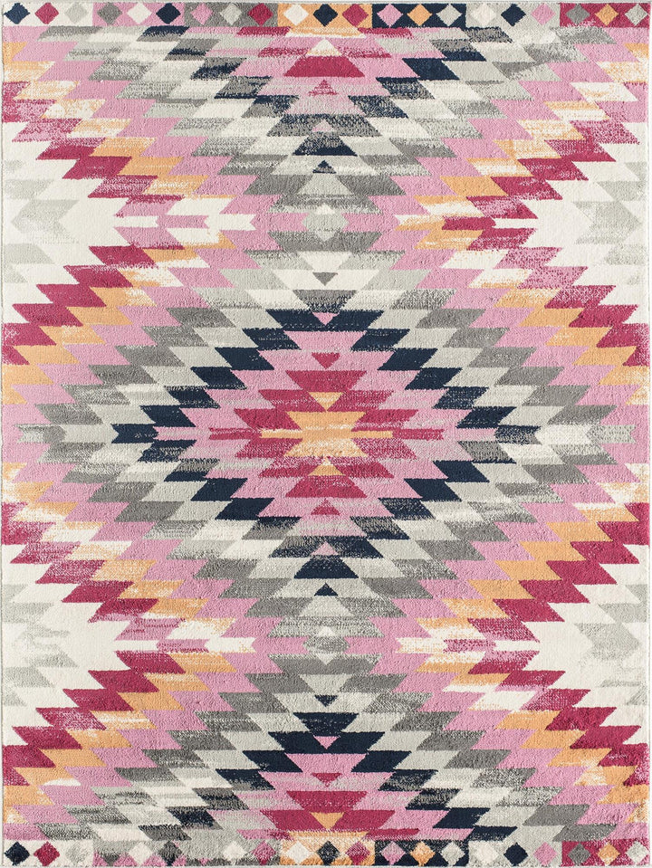 Modern pink tribal Moroccan rug -  Rose  -  8'0"x10'0"