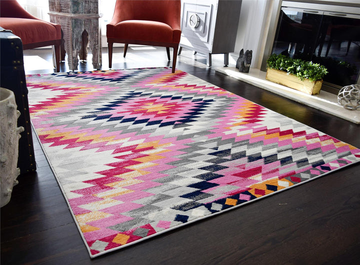 Soleil rug in rosy hues -  Rose  -  8'0"x10'0"