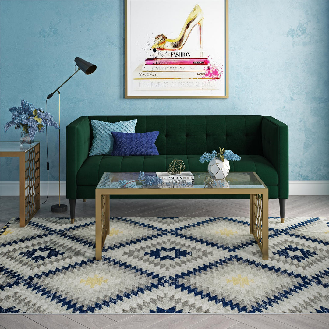 Authentic Kilim pattern in navy shade -  Navy  -  8'0"x10'0"