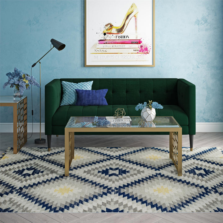 Authentic Kilim pattern in navy shade -  Navy  -  8'0"x10'0"