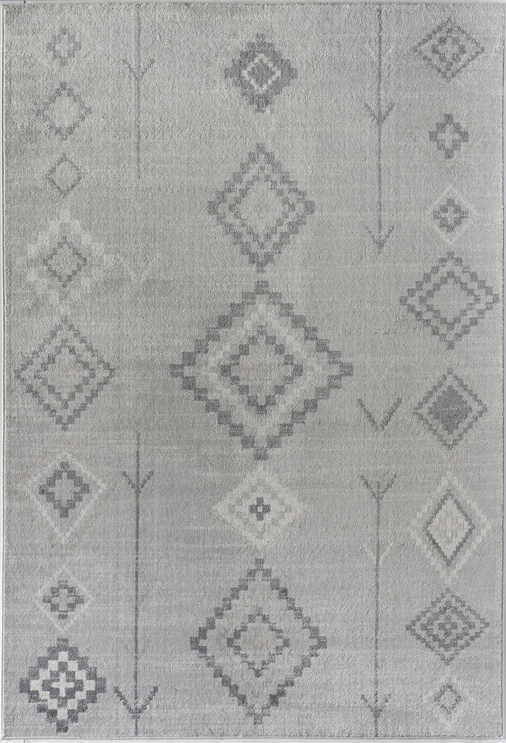 Soleil Native Fog Tribal Moroccan gray Area Rug  -  Gray  -  5'0"x7'0"