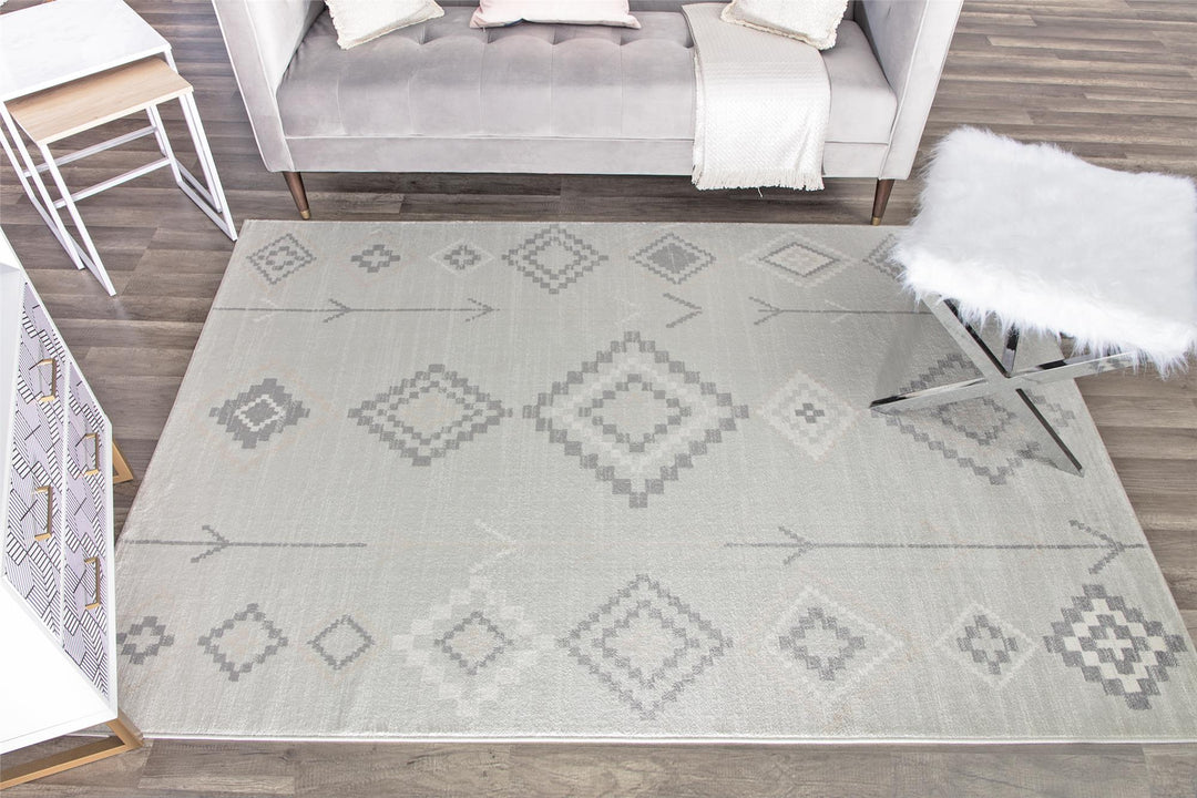 Moroccan gray tribal designs -  Gray  -  5'0"x7'0"