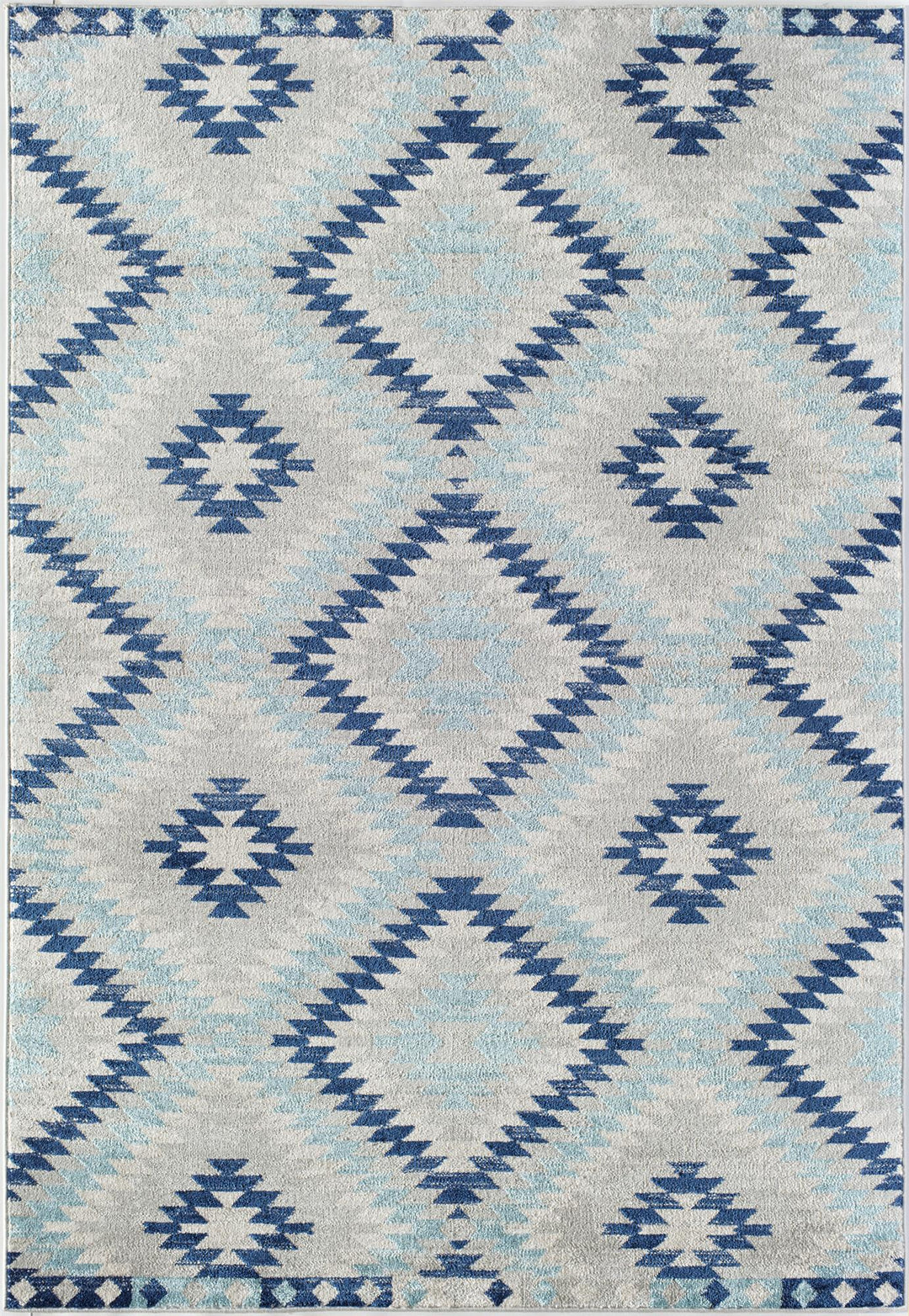 Soleil Ice Blue Tribal Moroccan blue Area Rug  -  Blue  -  8'0"x10'0"