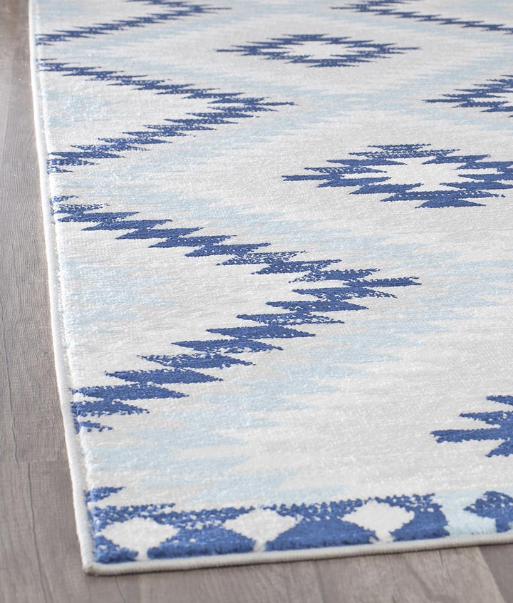 Stylish blue Moroccan design rug -  Blue  -  8'0"x10'0"