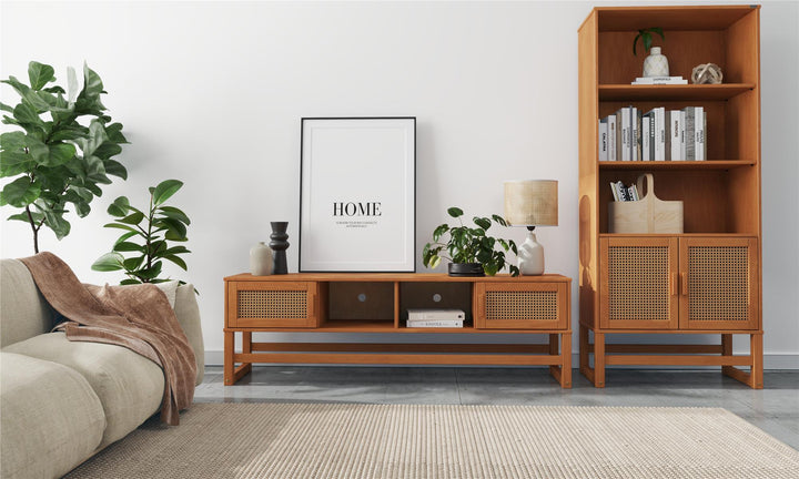 Talo 3 Shelf Bookcase with Closed Storage - Natural