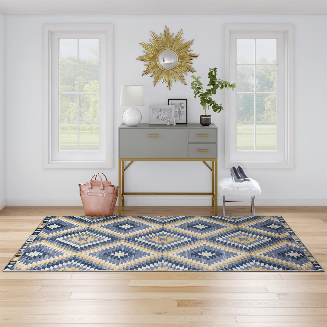 Denim blue Moroccan rug by Soleil -  Blue  -  8'0"x10'0"