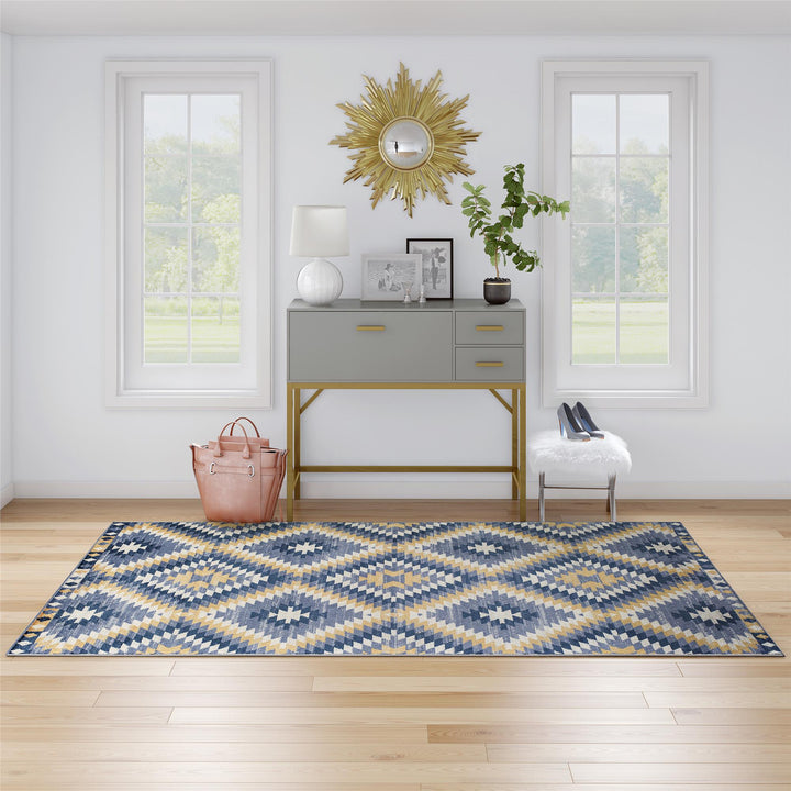 Denim blue Moroccan rug by Soleil -  Blue  -  8'0"x10'0"