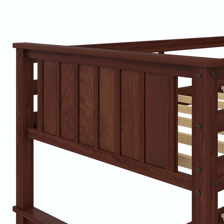 Bailen Wooden Bunk Bed - Deep Walnut - Twin-Over-Twin