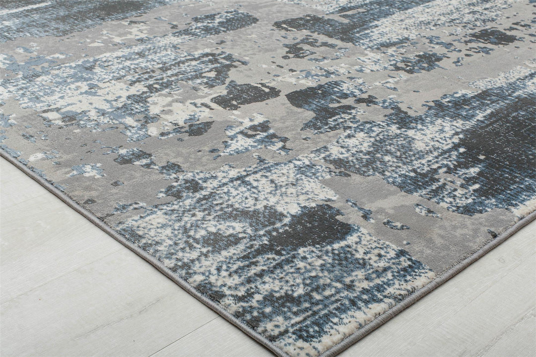 Abstract area rug in silver shades -  Silver  -  8'0"x10'0"