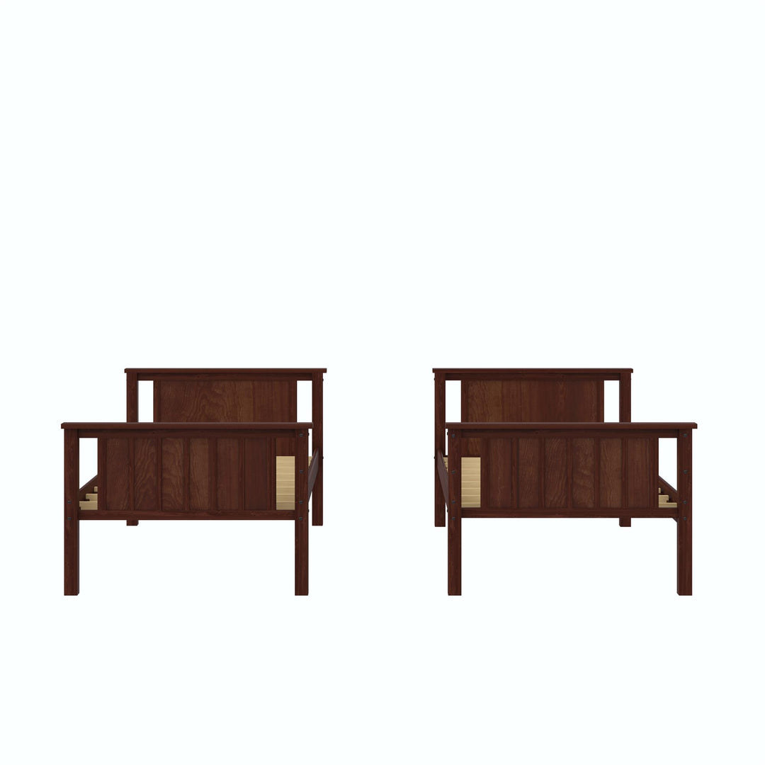 Bailen Wooden Bunk Bed - Deep Walnut - Twin-Over-Twin