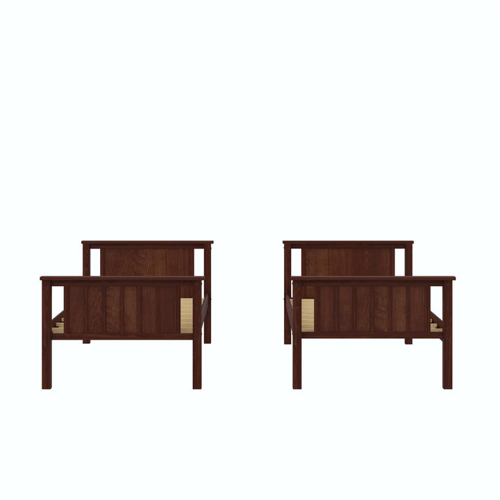Bailen Wooden Bunk Bed - Deep Walnut - Twin-Over-Twin