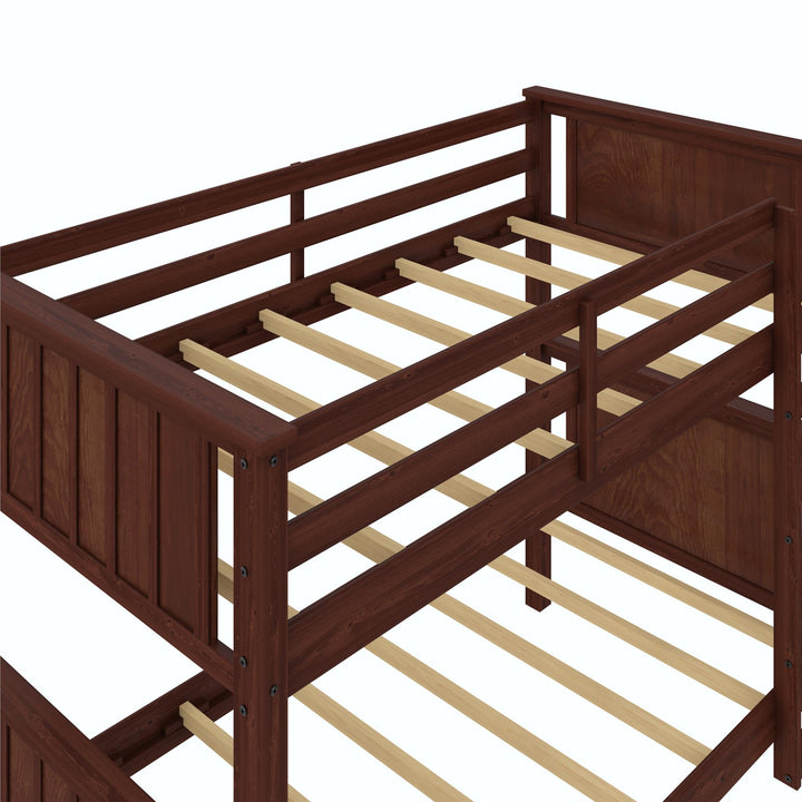 Bailen Wooden Bunk Bed - Deep Walnut - Twin-Over-Twin