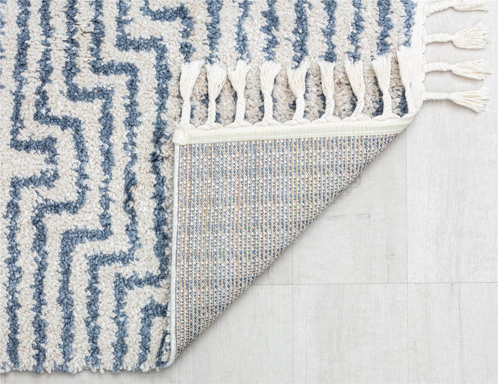 Stripe meets diamond white area rug -  White  -  8'0"x10'0"