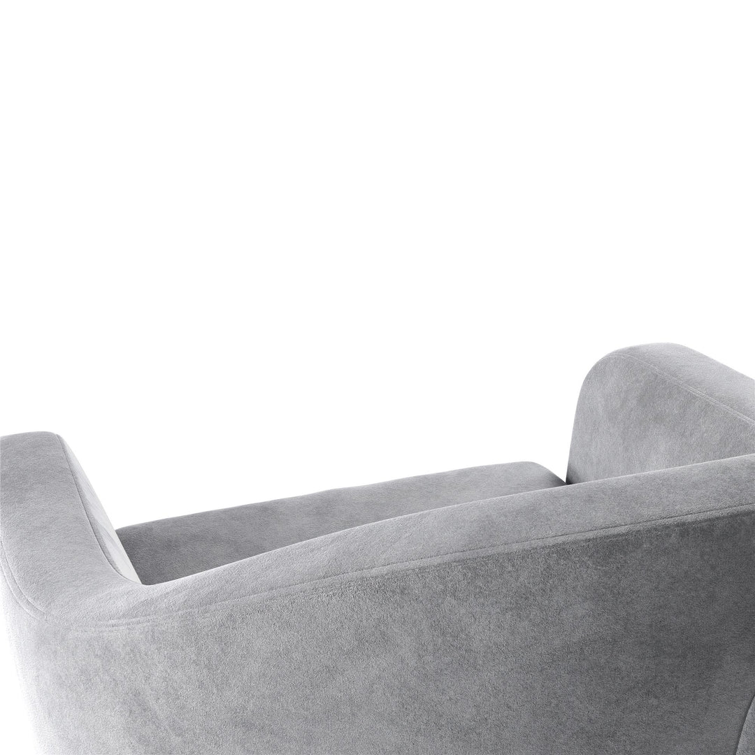 Gentle Swivel Curved Accent Chair - Light Gray