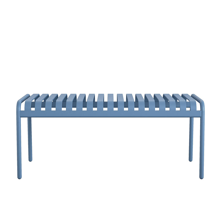 Poolside Gossip Ola All-Steel Table and Bench Set - French Blue