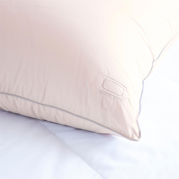 Soft and safe clay down-filled pillow -  Beige  -  Queen