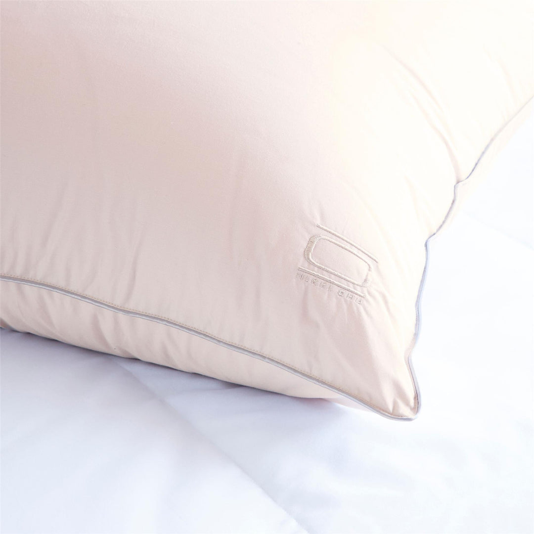 Hypoallergenic pillow with white down fill -  Beige  -  Standard