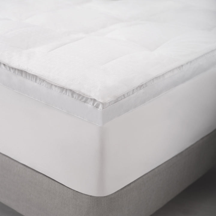 Premium cotton featherbed topper -  White  -  King