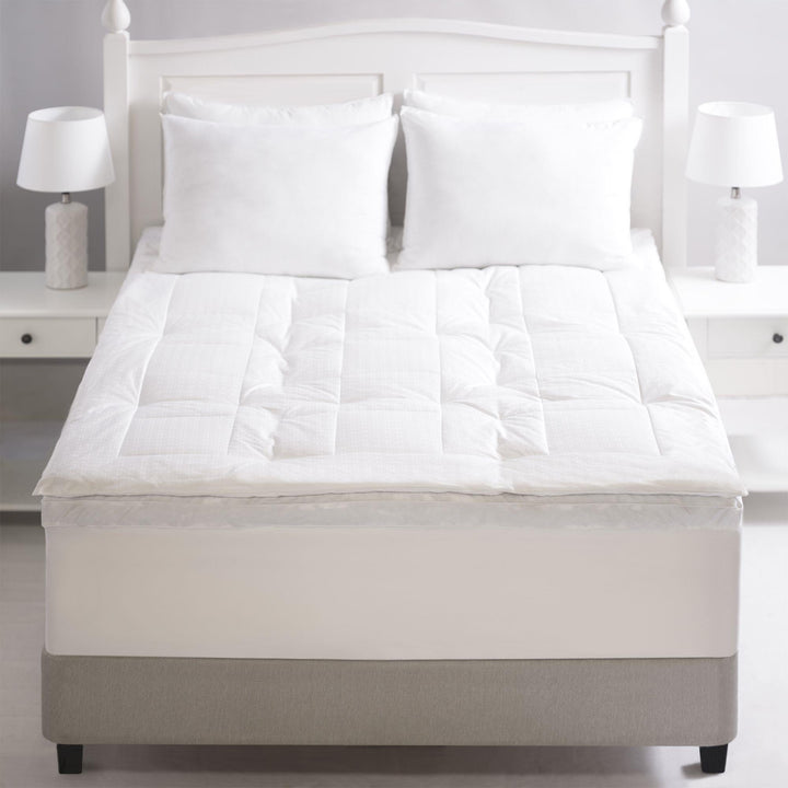 Goose feather luxury for mattress enhancement -  White  -  Queen