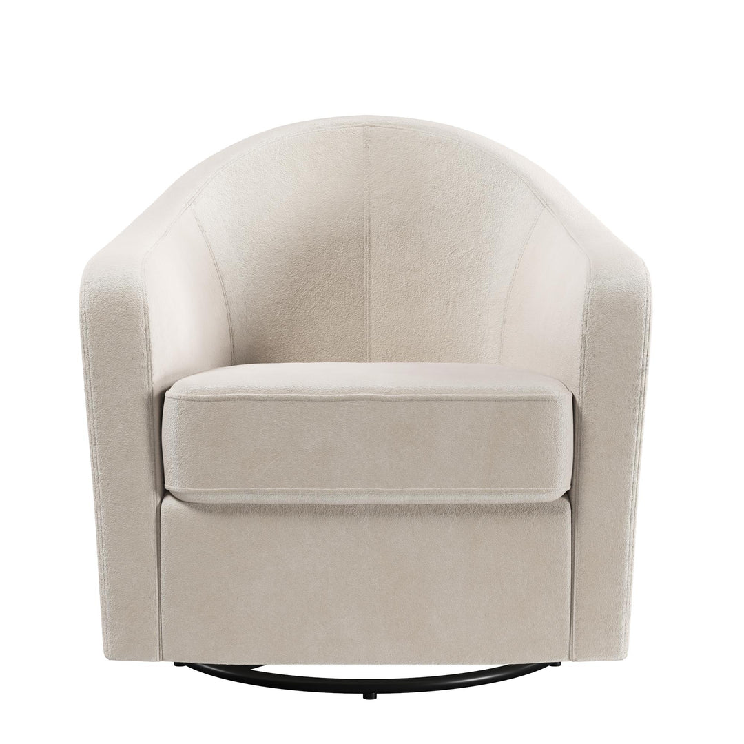 Gentle Swivel Curved Accent Chair - Ivory