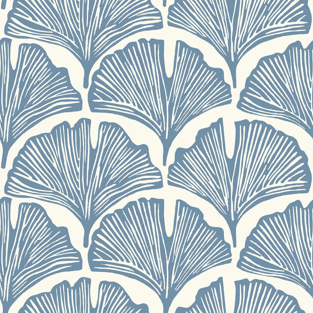 Feather Palm Blue Peel and Stick Wallpaper - Powder Blue