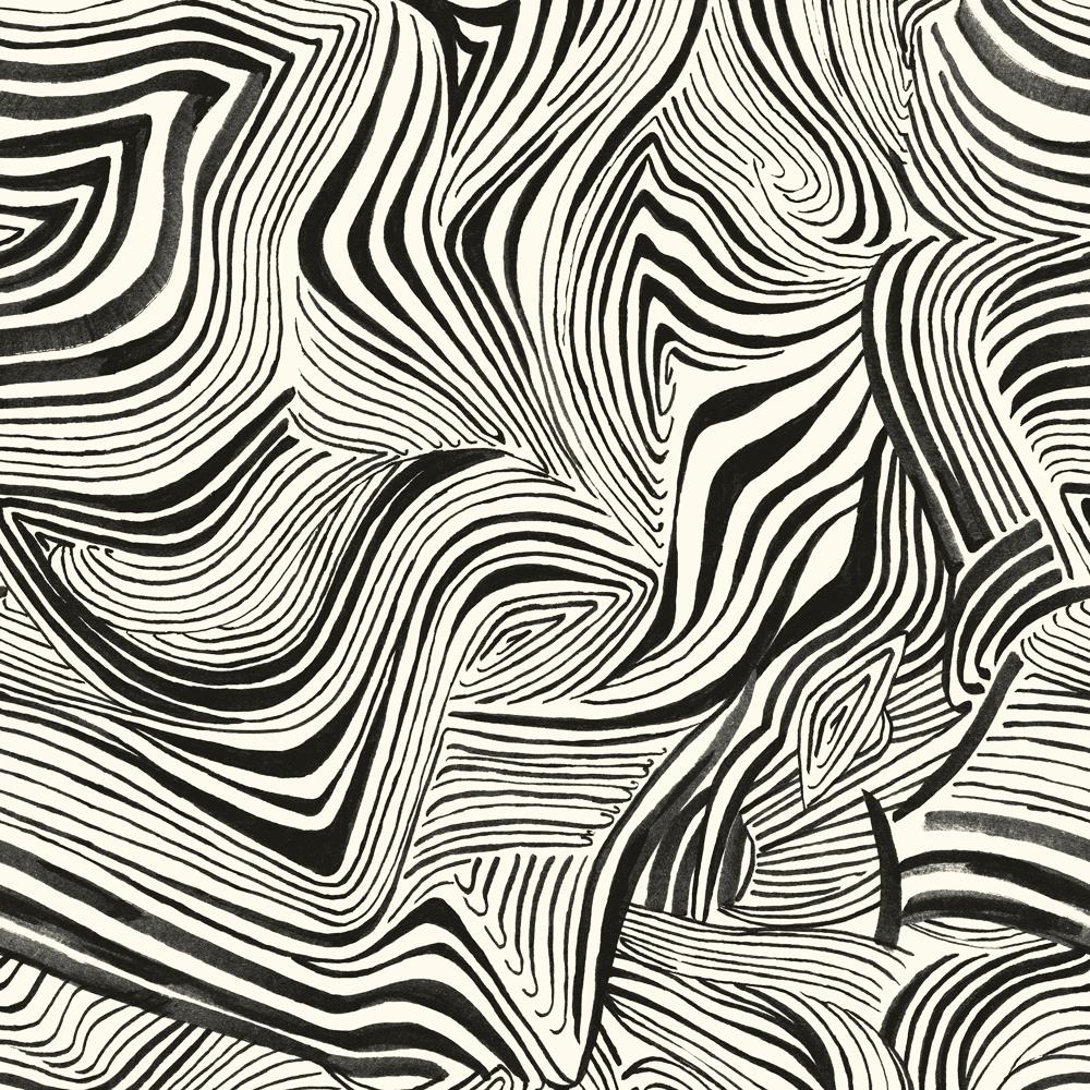 Zebra Marble Peel and Stick Wallpaper - Black
