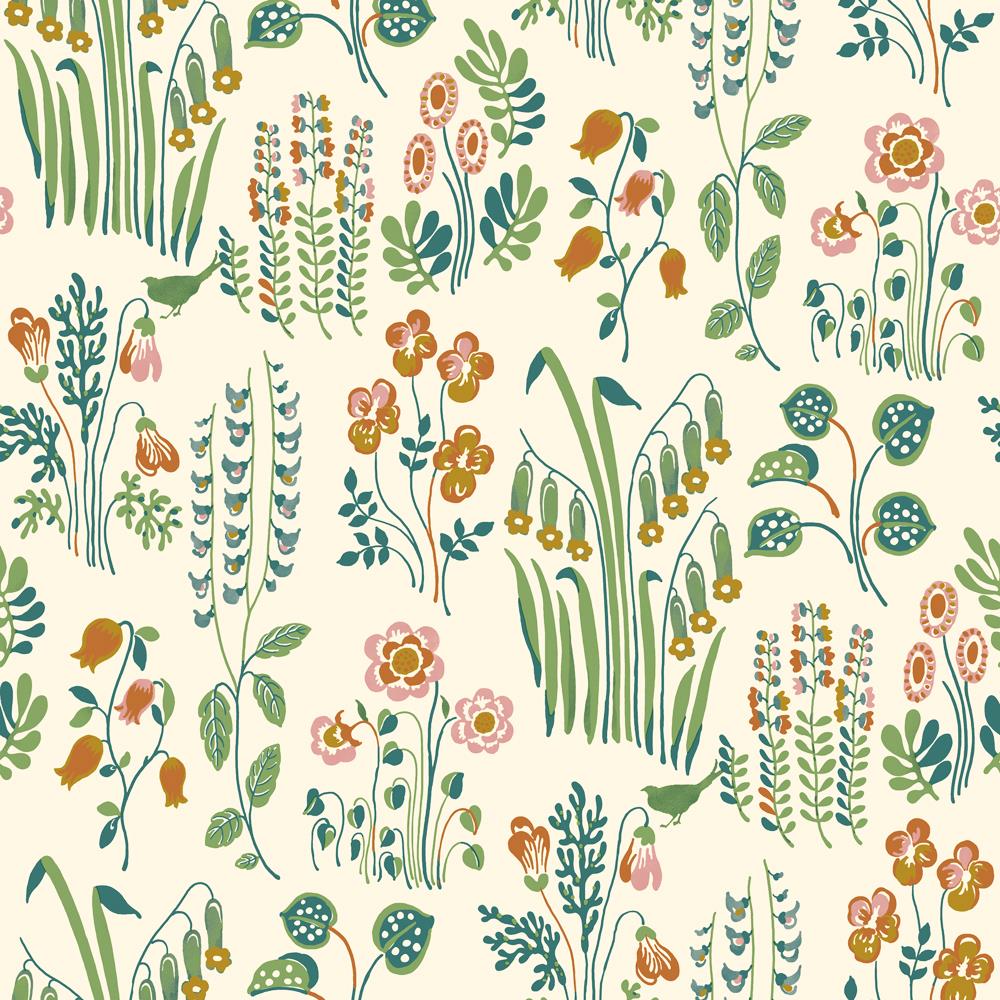 Tallulah Belle Multicolor Peel and Stick Wallpaper - Kiwi Green