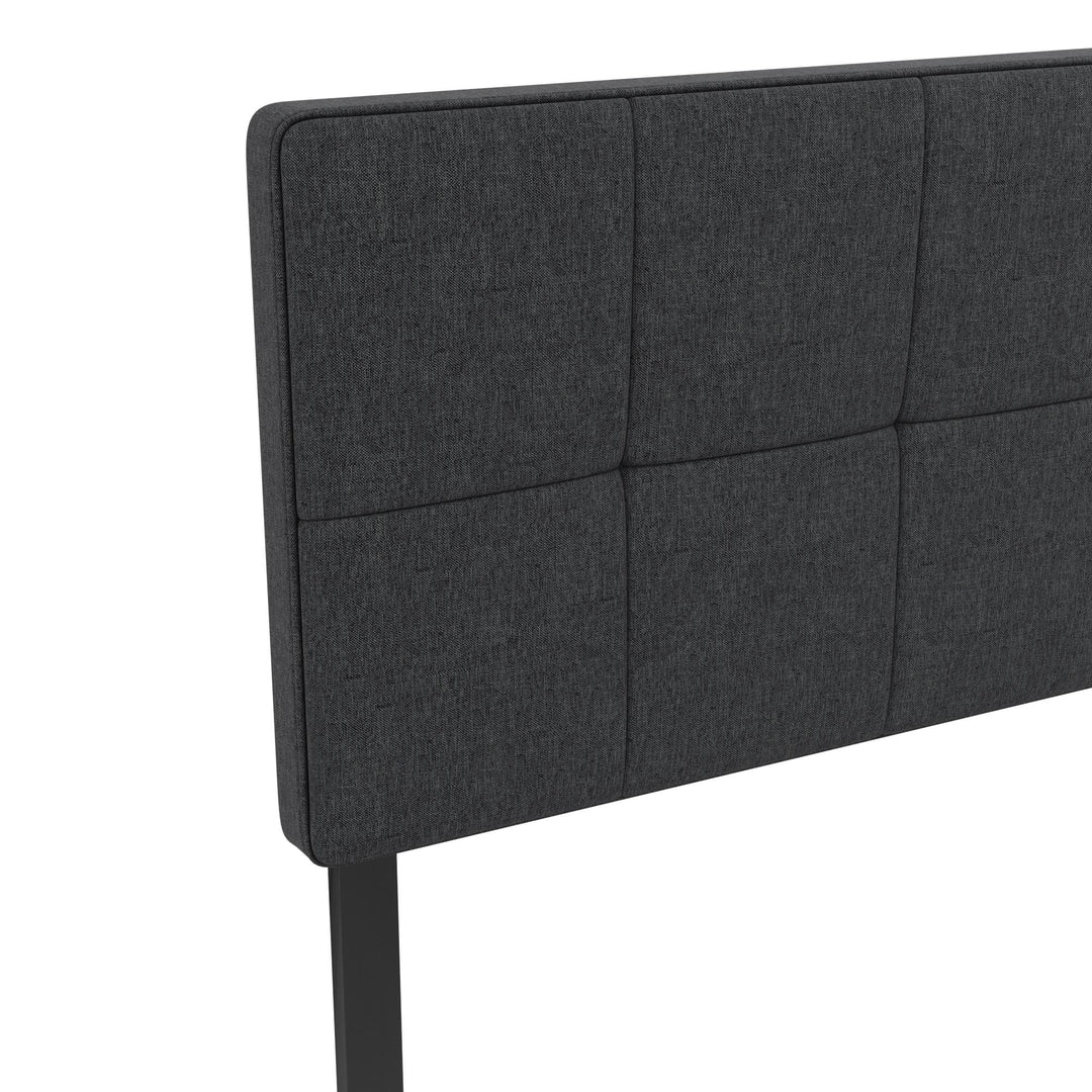 Tyler Linen Upholstered Square Tufted Headboard with Adjustable Height - Gray - Twin