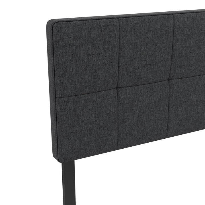 Tyler Linen Upholstered Square Tufted Headboard with Adjustable Height - Gray - Twin