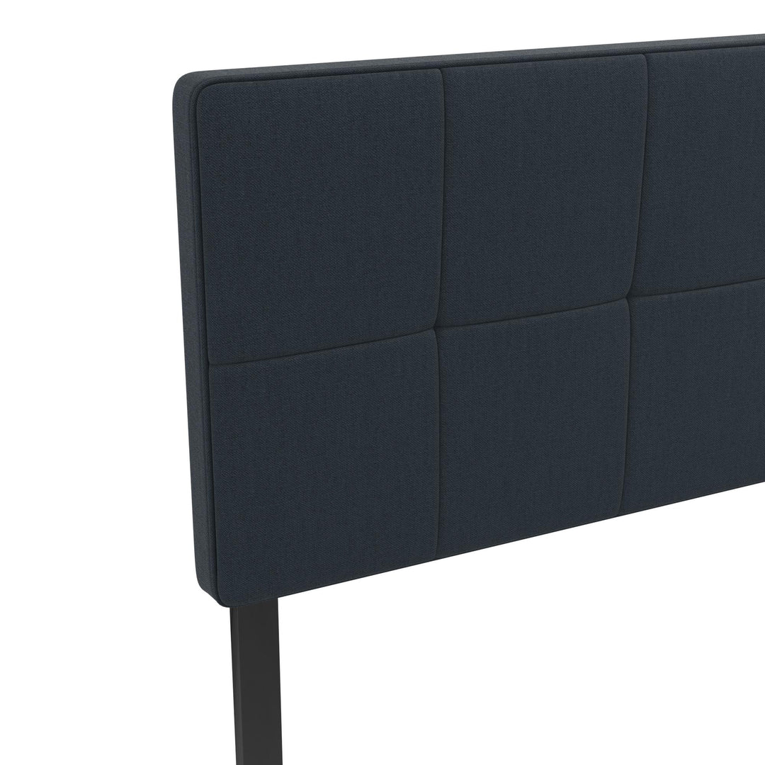 Tyler Linen Upholstered Square Tufted Headboard with Adjustable Height - Blue - Twin