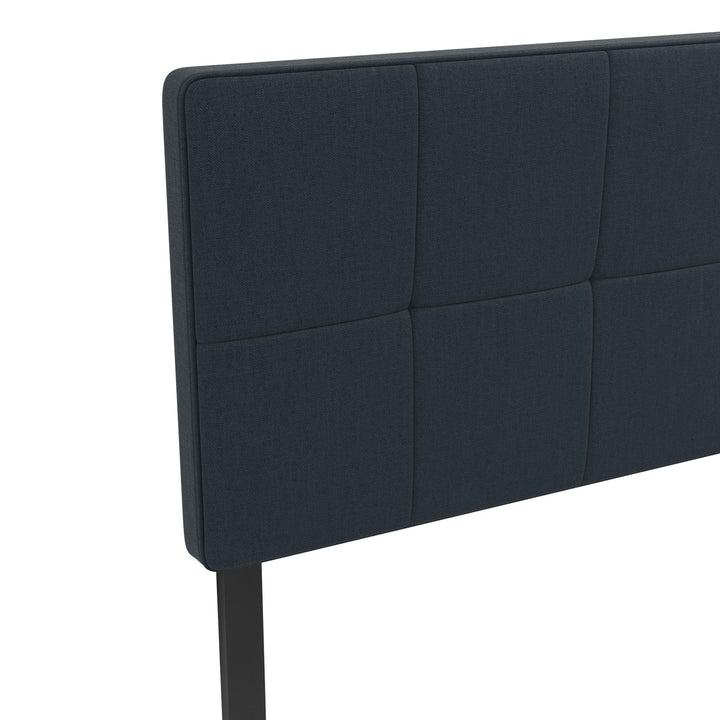 Tyler Linen Upholstered Square Tufted Headboard with Adjustable Height - Blue - Twin
