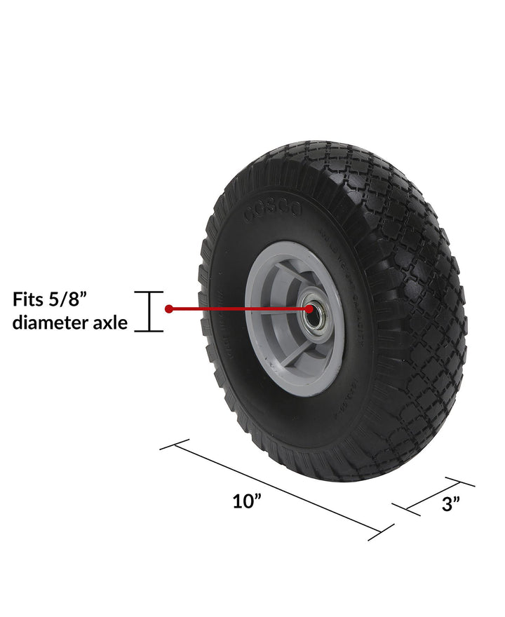 10 Inch Flat-Free Replacement Wheel for Hand Trucks - Black