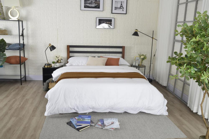 Baja Metal Platform Bed Frame with Slats - Black - Full