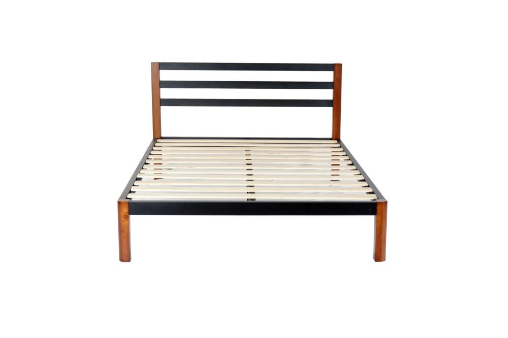 Baja Metal Platform Bed Frame with Slats - Black - Full