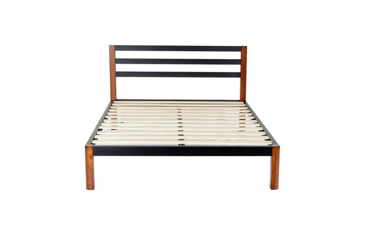 Baja Metal Platform Bed Frame with Slats - Black - Full